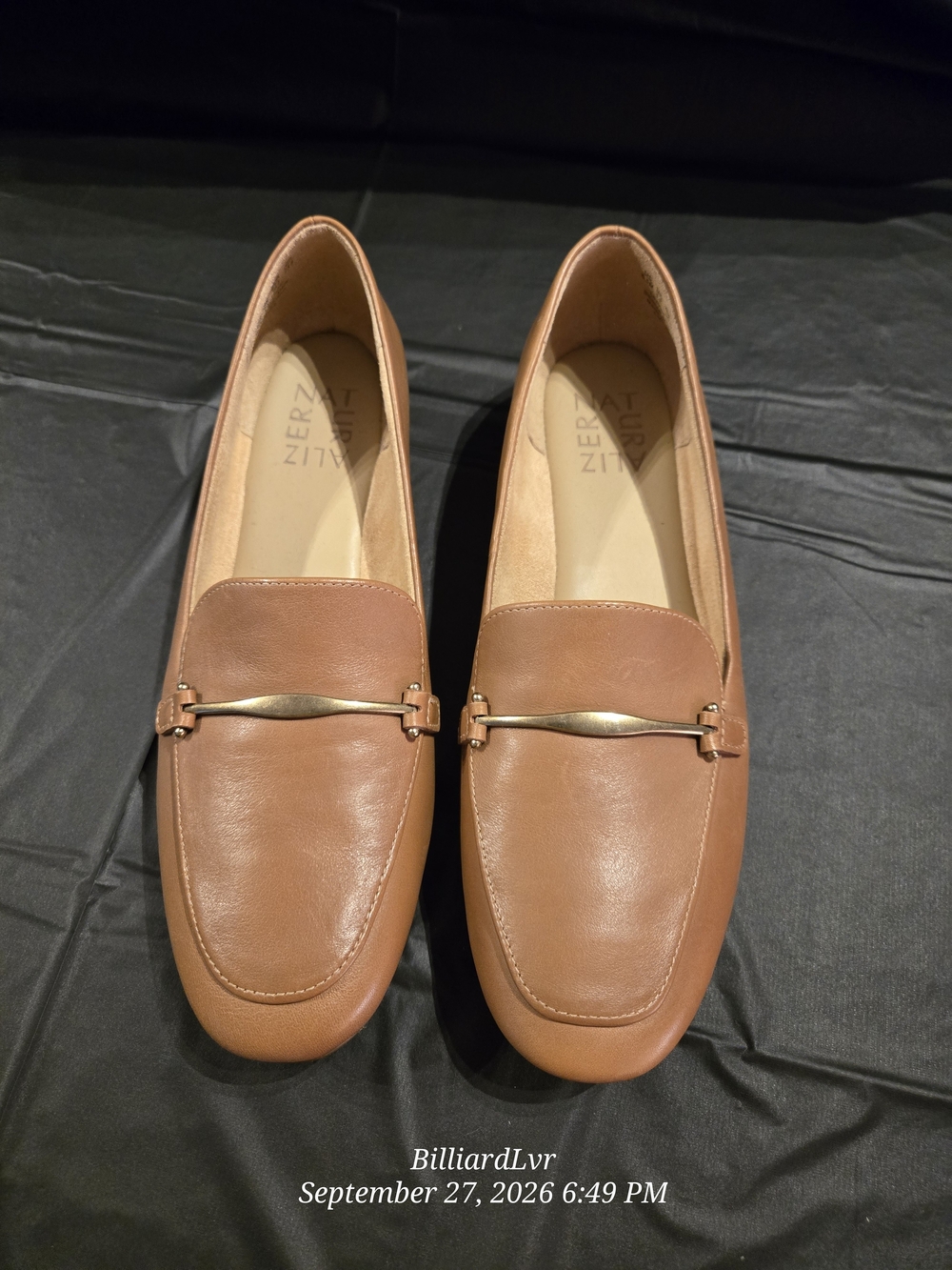 Naturalizer Women's Brown Leather Loafers with Metal Bit